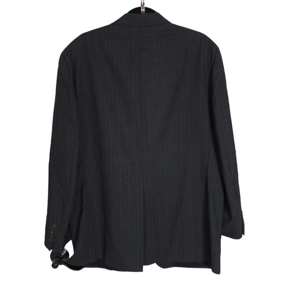 Gianni Versace Mens Blazer Vtg 90s Gray Pinstripe Virgin Wool Suit Jacket NWT 51 - Picture 2 of 14